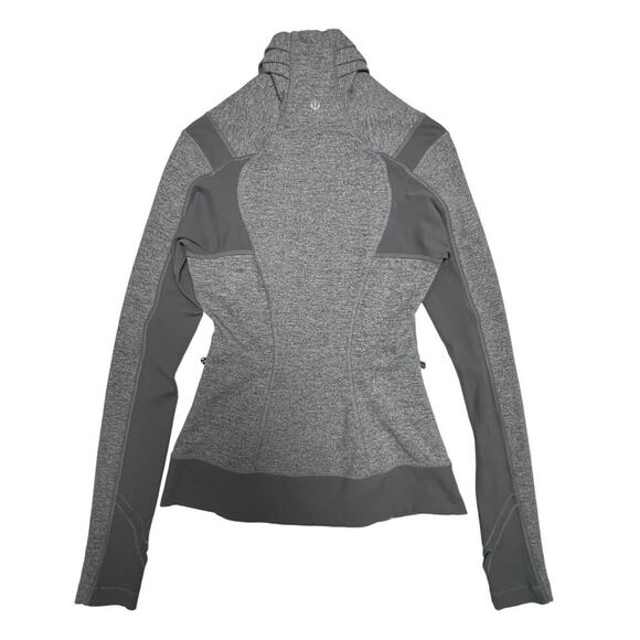Lululemon Bhakti Yoga Jacket SIZE 4 Gray Full Zip Sweatshirt Thumbhole Pockets - Picture 4 of 13
